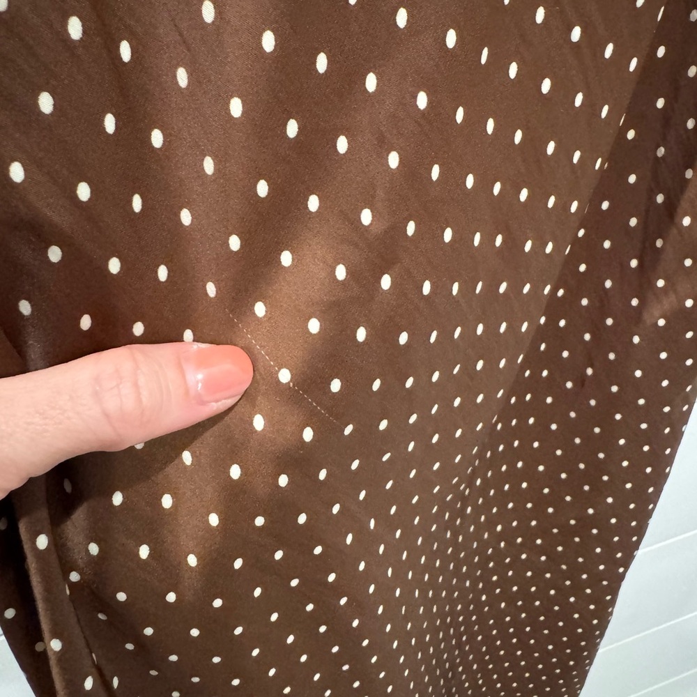 Ciao Lucia brown polka dot Leo Satin midi dress - Picture 9 of 13